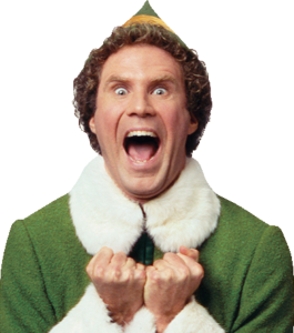 An excited Will Farrell as Elf