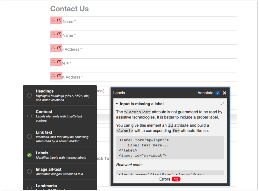 Screenshot of totally with test results