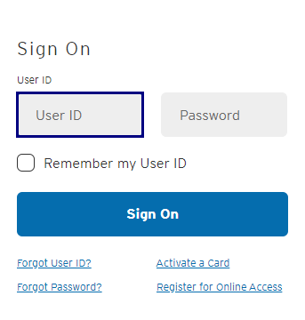 screen shot of a form to sign into a website