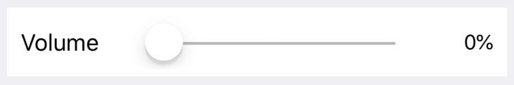 A screenshot of an app with a volume slider