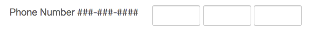 Three text fields to enter a phone number